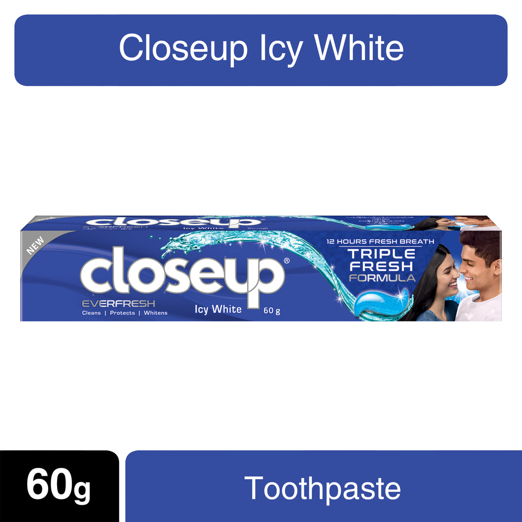 CloseUp Toothpaste Icy White 60g CloseUp သွားတိုက်ဆေး အပြာရောင် ၆၀ဂရမ်